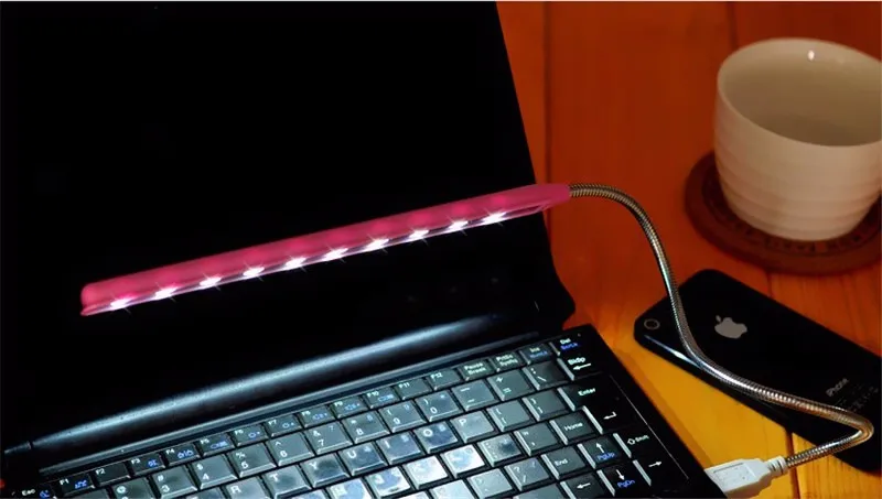 Настольная клавиатура лампа Гибкая железная цепь USB светодио дный Светодиодная настольная ночник USB гаджет настольная лампа для чтения