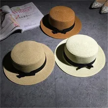 Новые дам Женщины Классический винтажный стиль ровной соломенная шляпа летние пляжные Fedora Шляпа Панама Брим крышка капота с бантом ремень