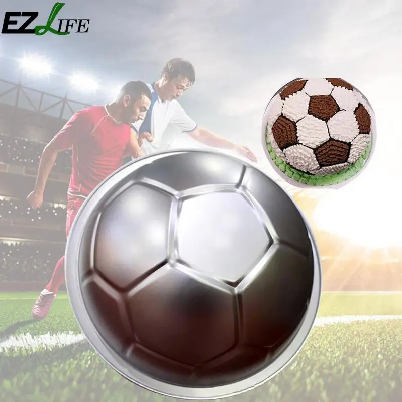 

1pc 8inch 3D Football Soccer Ball Aluminium Cake Mold Creative Baking Tool New Metal Football Shape Fondant Cake Mold CHW7459