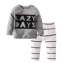 Осенний Детский комбинезон; одежда для маленьких мальчиков; футболка с длинными рукавами+ штаны; комплект из 2 предметов; Одежда для новорожденных девочек