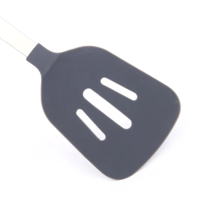 1 шт. силиконовые щелевые токарь Кухня CookingTools шпатель жарки рыбы лопату с длинной