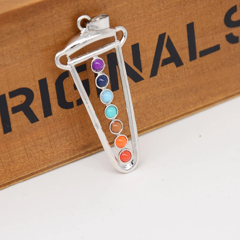Vintage Unisex Jewelry Colorful Stone Beads DIY Necklaces & Pendants Vintage Reiki Healing Point Chakra Neckalce Shellhard