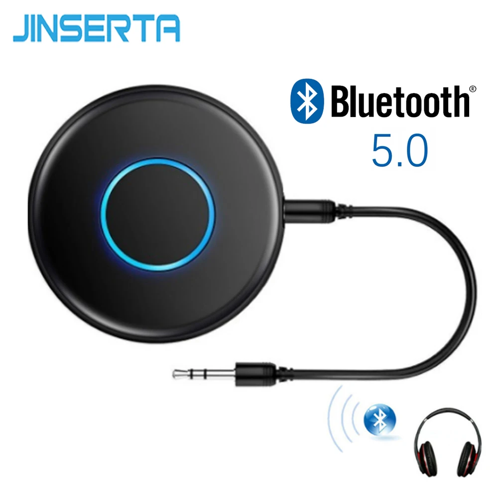 JINSERTA Bluetooth Transmitter 3 5mm Jack Bluetooth 5 0 Adapter for TV Computer Notebook Launch Audio to Headphones Speakers