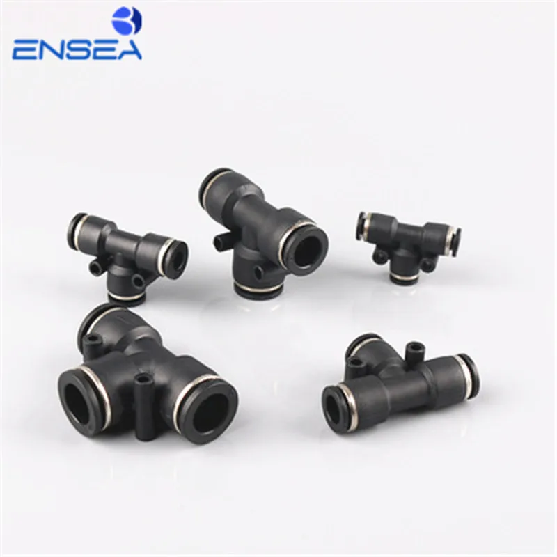 

3 Way T shaped Tee Pneumatic 10mm 8mm 12mm 6mm 4mm 16mm OD Hose Tube Push In Air Gas Fitting Quick Fittings Connector Adapters