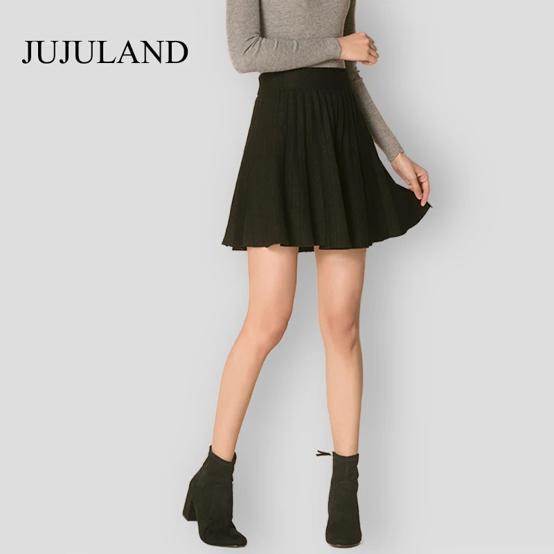 Autumn-Pleased-Skirts-Womens-Knitted-Mini-Skirt-High-Waist-Casual-Female-Black-Red-Skirt-2017-Women