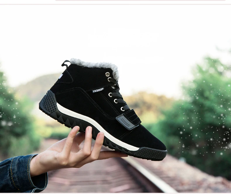 Brand Men`s Winter Shoes Male Boot Warm Fur Classic Casual Snow Bot Man Waterproof Sneakers Mens Ankle Leather Boots Men (12)