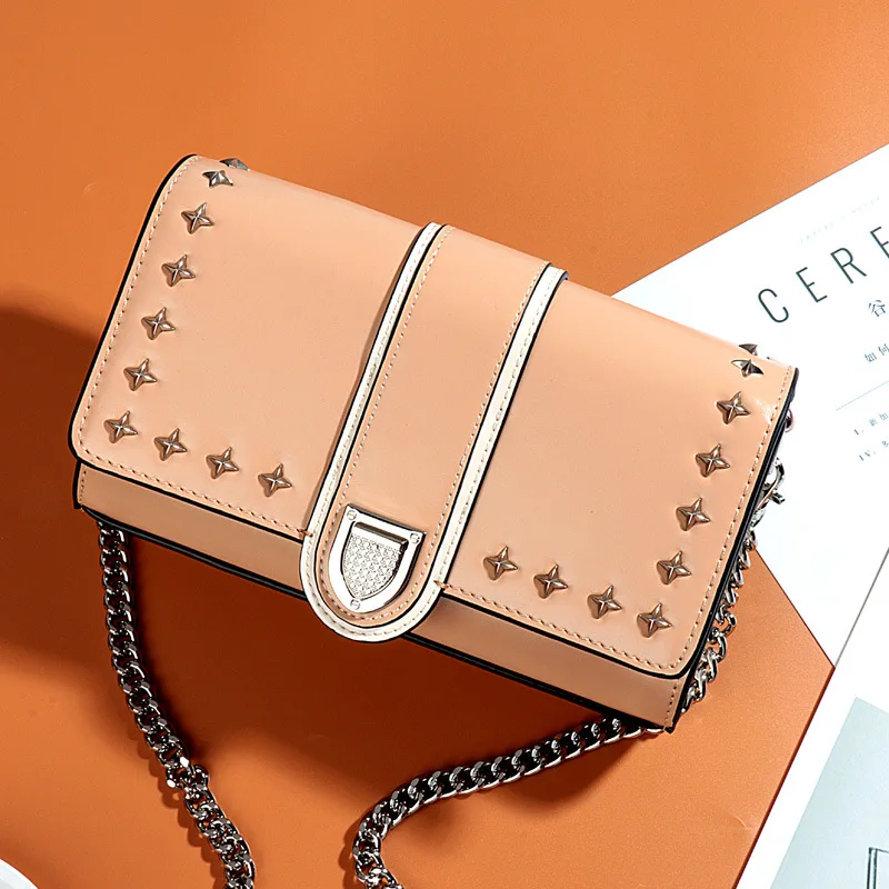 

Brand Designer Luxury Genuine Leather Small Flap Bag Retro Panelled Purse Women Handbag High Quality Ladies Chain Messenger Bag