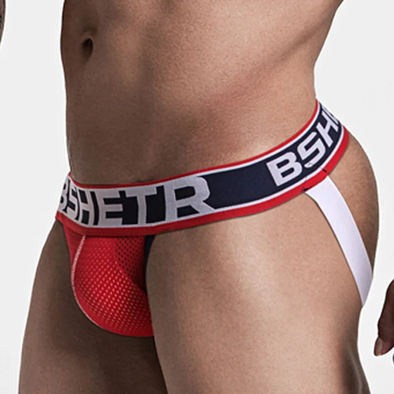 

BSHETR Brand New Arrival Breathable Male Underwear Jockstrap G-strings Men thong Sexy Male panties Briefs Gay men underwear