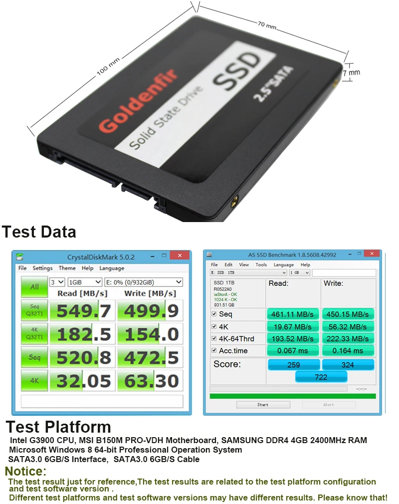Goldenfir 2,5 SATA2 SATA3 SSD 60GB 16GB 240GB SSD 120GB 240g Внутренний твердотельный 360g 480 500g 960g 1t жесткий диск для компьютера