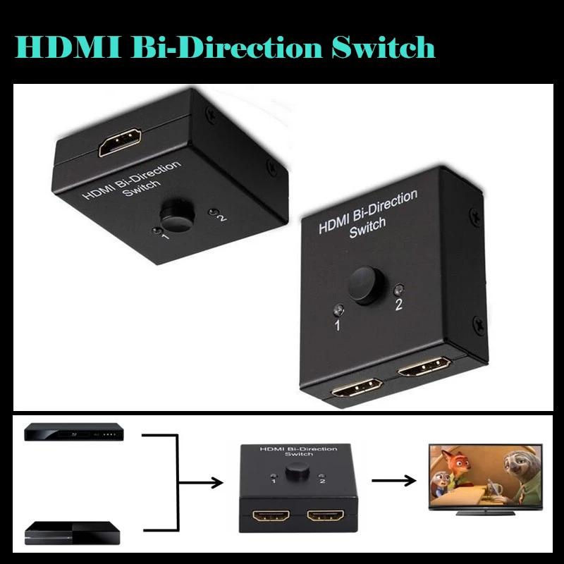 

Convenient Portability 2-Port Two-way HDMI Bi-directional 2x1 Switch Switcher or 1x2 Splitter Selector 3D 1.4V Wholesale Digital