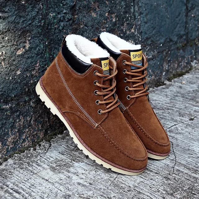 Men's Casual Shoes Men's Winter Snow Boots for Male Warm Cotton