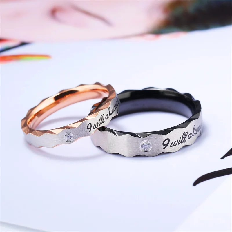 Will Always Be With You Stainless Steel Couples ring Lovers' Ring for Him and She Promise Engagement Rings Wedding Bands