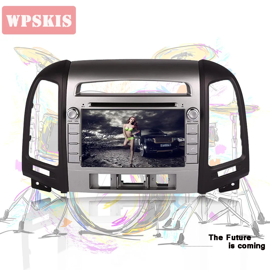 Clearance 7" 4G 1024*600 Android 9.0 Octa Core 4+64GB Car DVD Radio Stereo GPS For Hyundai SANTA FE 3 Hole 2006 2007 2008 2009-2011 2012 1