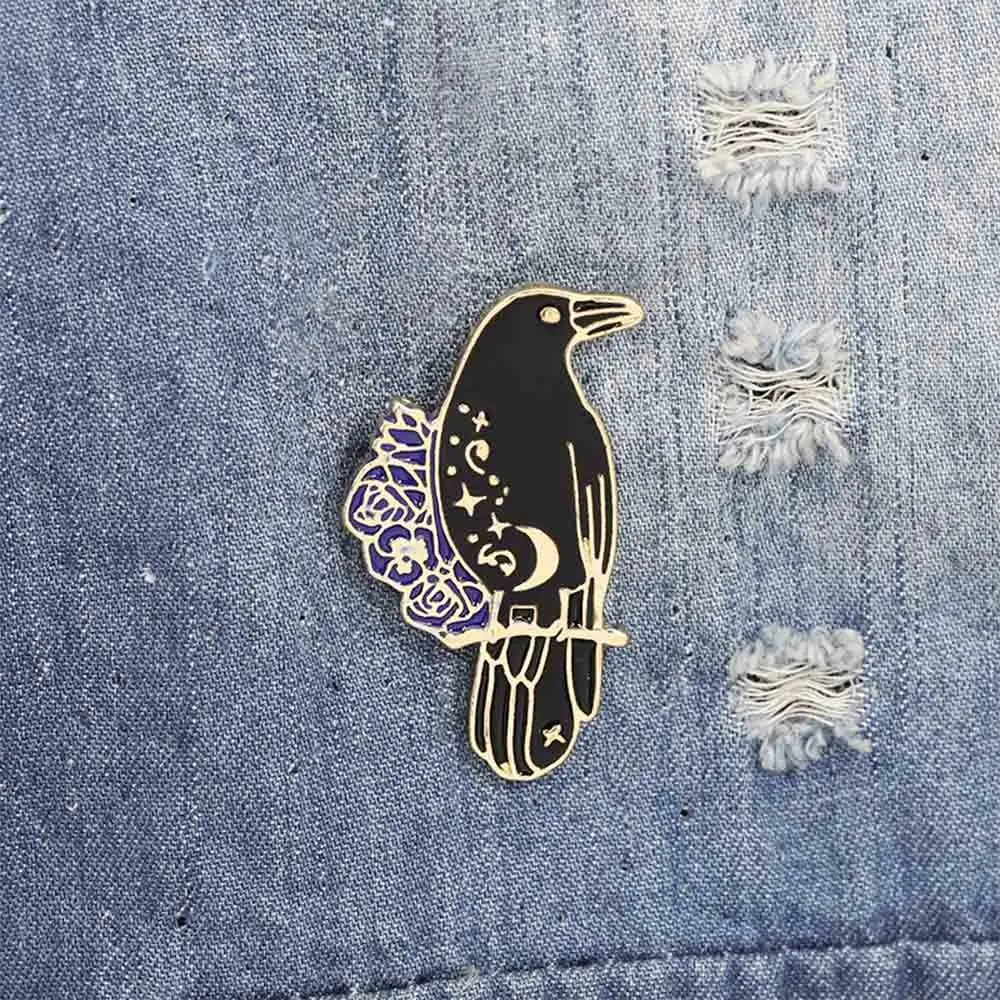 

Alloy Brooch Pins Large Magpie Bird Brooches for Women Vintage Retro Style Animal Pins Elegant Fashion Autumn Brooch New