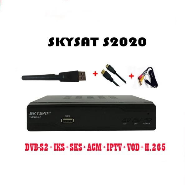 

5PCS/LOT [5PCS] SKYSAT S2020 IKS SKS VOD ACM IPTV M3U H.265 most stable server Twin Tuner Satellite Receiver