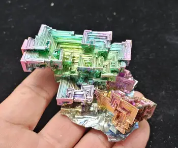 

The picture of real sale 206 gram Bismuth rainbow crystal element Bi gemstone Mineral specimen B70-400