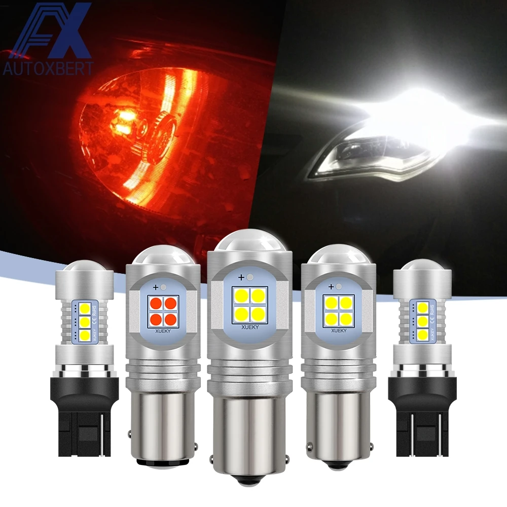 

DRL Reverse Lights Bulb Parking Sidelights Rear Stop Lamp Globes BAY15D 582 580 1156 Car T20 S25 7440 W21/5W P21W Auto LED