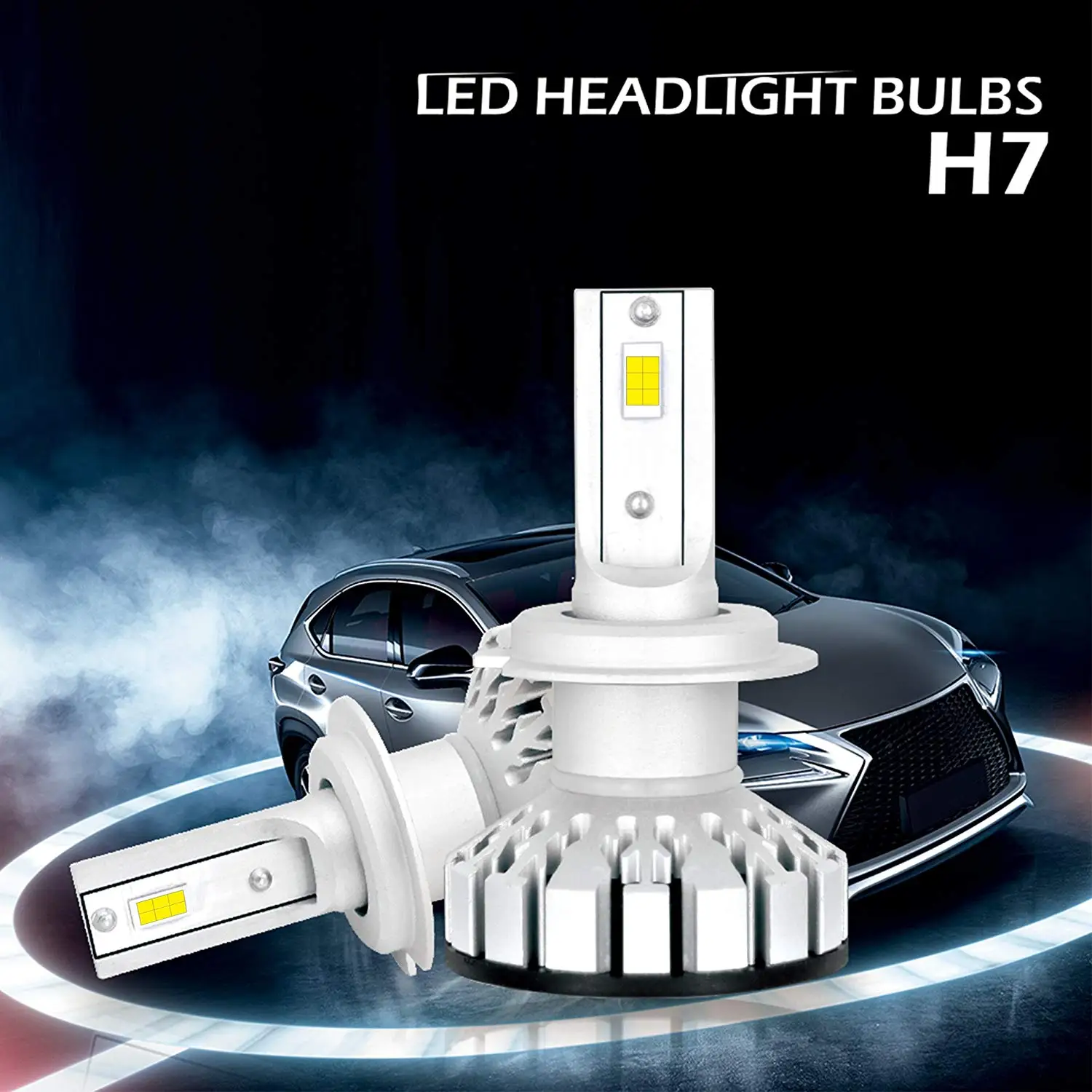 SCANDIAG LED Headlight Bulbs H7 All-in-One Conversion Kit,8000 Lumen 6000K White Anti-flicker Beam Head light Replacement-2pcs SCANDIAG LED Headlight Bulbs H7 All-in-One Conversion Kit,8000 Lumen 6000K White Anti-flicker Beam Head light Replacement-2pcs