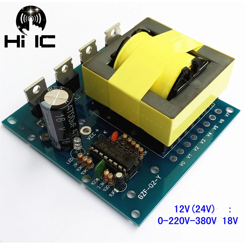 500 Вт Инвертор Boost плата трансформатор мощность DC 12 В/24 В к AC 18 в 0 220v 380в печатная