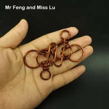 Ручной работы Коллекция Красный Медь двойной кривой металлическое кольцо головоломка игрушка игра ума ручной работы модель