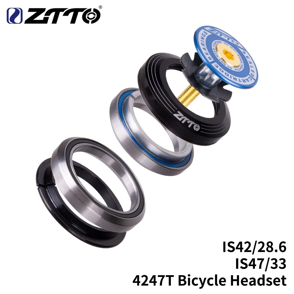 ZTTO 4252ST Bicycle Bearing Headset 42mm52mm CNC 1 1/8"-1 1/2" Tapered Tube fork 