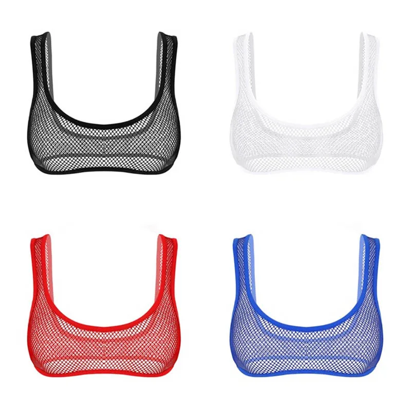 TiaoBug Women Hot Sexy Lingerie See Through Fishnet Wide Shoulder Straps Deep U-neck Erotic Crop Tops Transparent Mesh Bra Top TiaoBug Women Hot Sexy Lingerie See Through Fishnet Wide Shoulder Straps Deep U-neck Erotic Crop Tops Transparent Mesh Bra Top