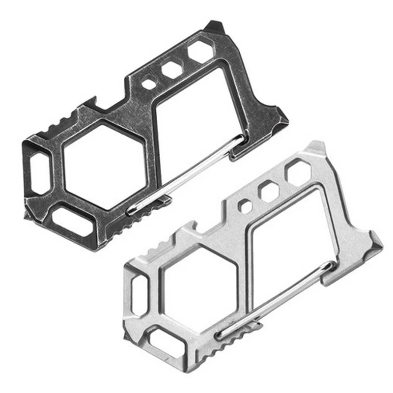 Quick-hanging buckle Tungsten steel keychain Stainless steel bottle opener Wrench Screwdriver Survival EDC