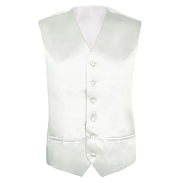 Mens Wedding Waistcoat Groom (White 2XL/UK 44)in Vests from Men's