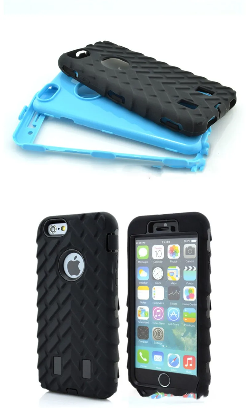 TPU + Hard Plastic 3 in 1 Heavy Duty Armor Hybrid Phone Cover for iPhone 6 (12)