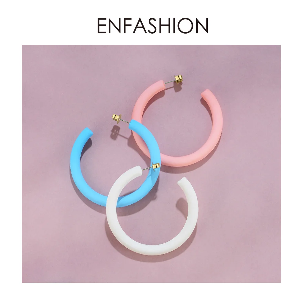 ENFASHION серьги-кольца в форме сердца из смолы для женщин, 2 пары, большие цветные серьги-обручи, модные ювелирные изделия, подарки Aros Aretes E191075