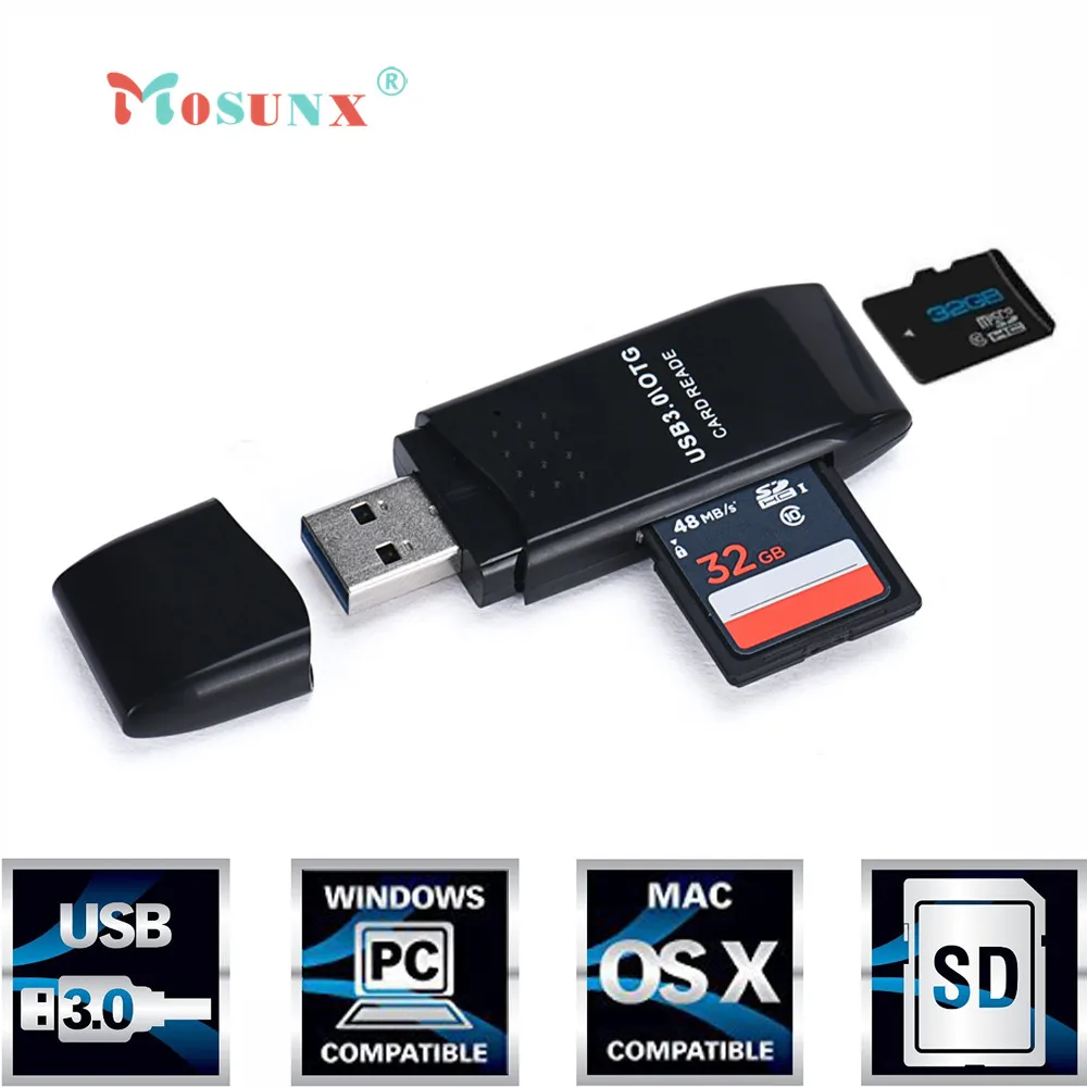 Mosunx Цена по прейскуранту завода мини 5 Гбит/с супер скорость USB 3,0 Micro SD/SDXC TF кард-ридер адаптер oct17