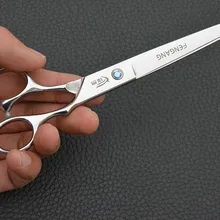 Парикмахер красота ножницы 7,5 дюймов изогнутый или прямой tijeras Нержавеющая сталь Pet ножницы для животных собак Уход за лошадьми