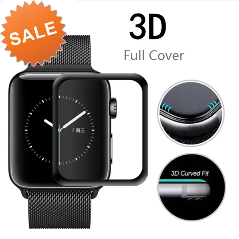 For i Watch Tempered Glass For Apple Watch 38mm 42mm Series 1/2/3 3D