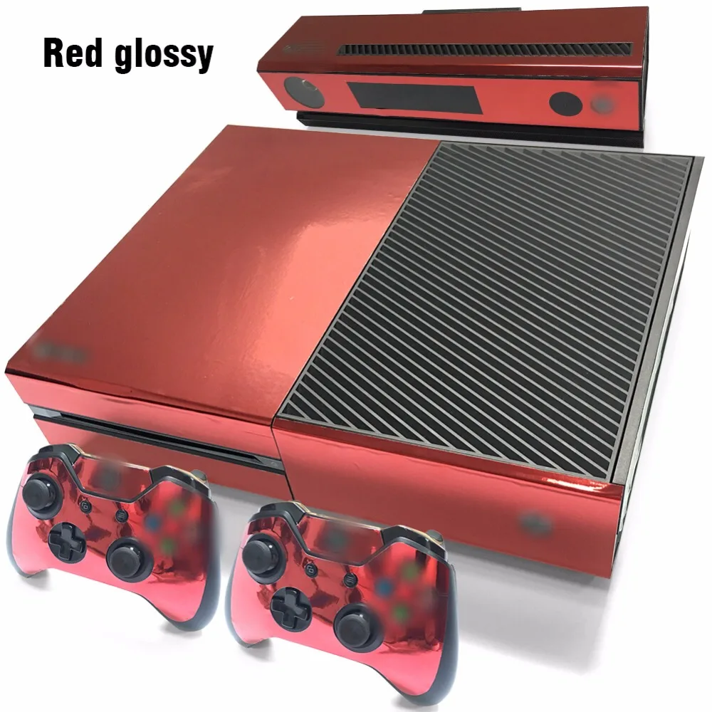 

Easy Installation red glossy Skin Sticker for Xbox One Console and 2 Pcs Controller Skins