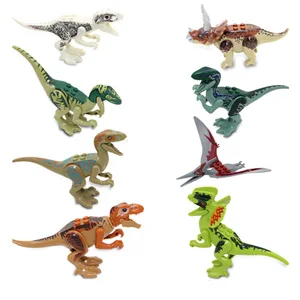 Случайный 1 цвет) Классические DIY пластиковые блоки динозавры тираннозавр рекс крошечные модели строительные блоки игрушки для детей подарок