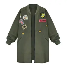 Весенне-осенние пальто, новая женская куртка, тонкая женская куртка с длинным рукавом, армейская зеленая верхняя одежда с рисунком, 7993 куртка LM93