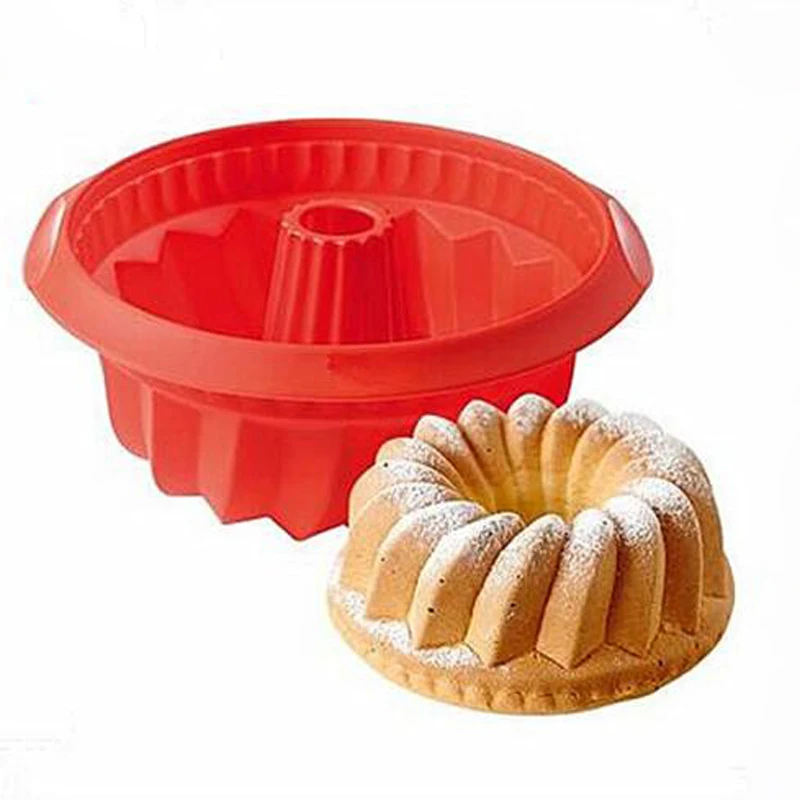 

WALFOS 1 pc Round Flower Shape Chiffon Cake Molds Large Size Bread Pan Cake Mold Silicone Chocolate Pudding Mold DIY Bakeware
