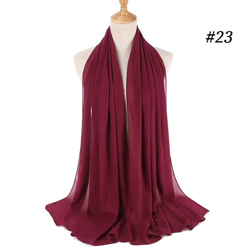 M MISM 40 цветов мусульманские шали вискозный кашемировый шарф женский шифоновый хиджаб длинный сплошной шаль кашемировый головной платок Femme - Цвет: style 23