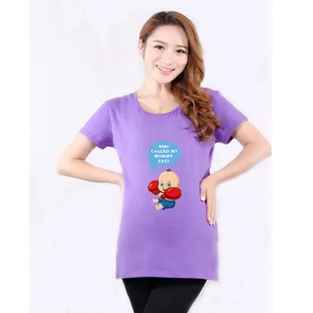 

Cartoon Baby Peeking Out Funny Maternity T-Shirts Women Pregnant Clothes for pregnant women Casual Maternity Pregnancy T Shirts