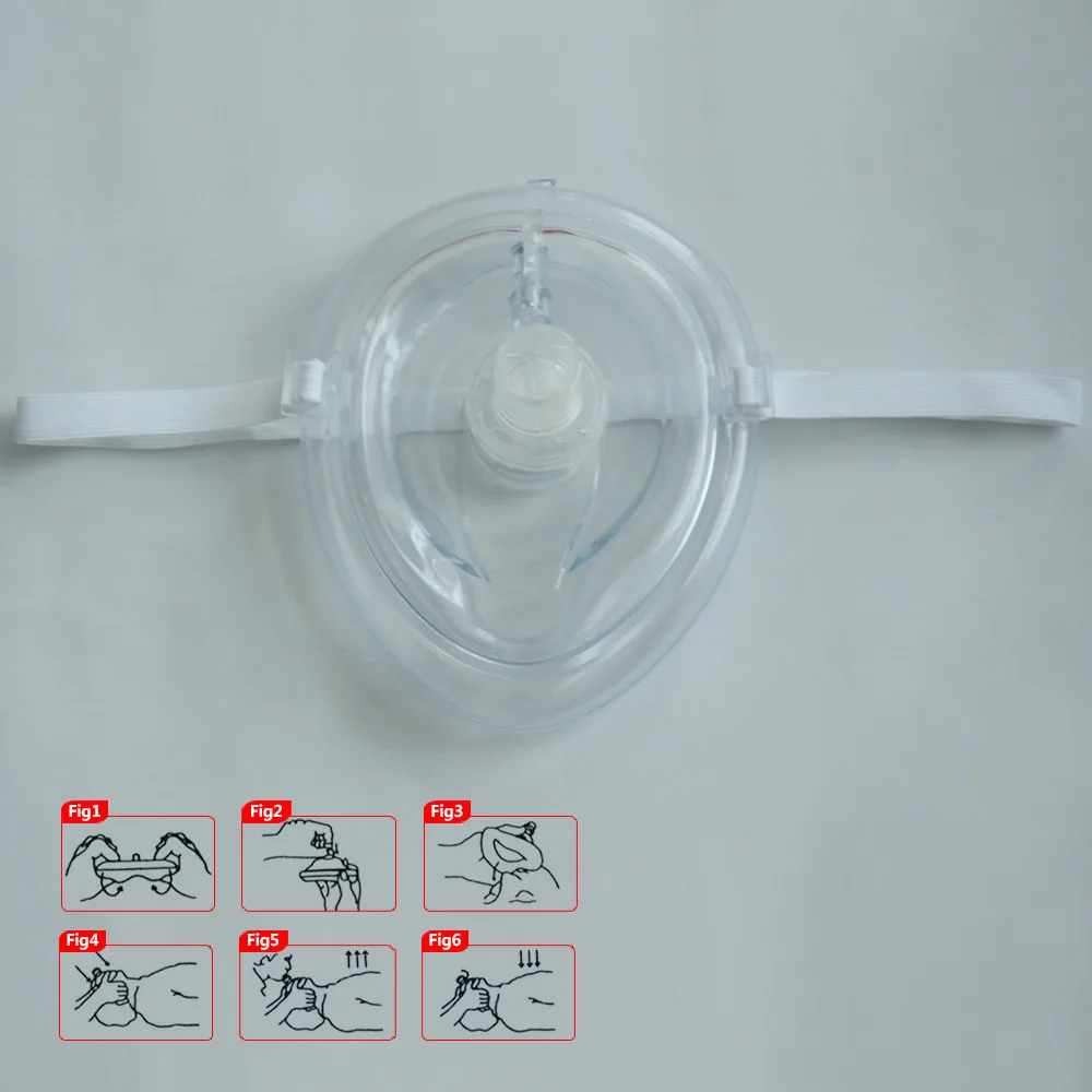 60 штук Маска для искусственного дыхания и сердечнолегочной реанимации реаниматор с подачей воздуха спасательный защитный лицевой щиток-легочной реанимации изо рта с одноходовым клапаном для оказания первой помощи