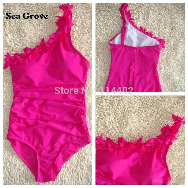 

One piece swimwear Women 2016 New Arrive Sexy Women 2 color One Piece Ruffles Swimwear swimsuit Bathing Suit