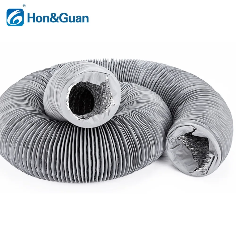 5m 4inch Flexible Aluminium Inline Duct Fan Ducting Hose with PVC Round Ducting for Extractor Fan Air Conditioner  Ventilation