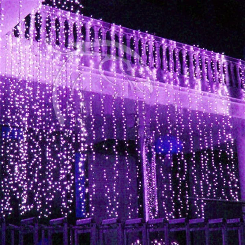10 м x 3 м светодиодный мерцающий свет 1000 светодиодный Рождественский Сказочный фон для свадебных занавесок Вечерние огни 110 В 220 В