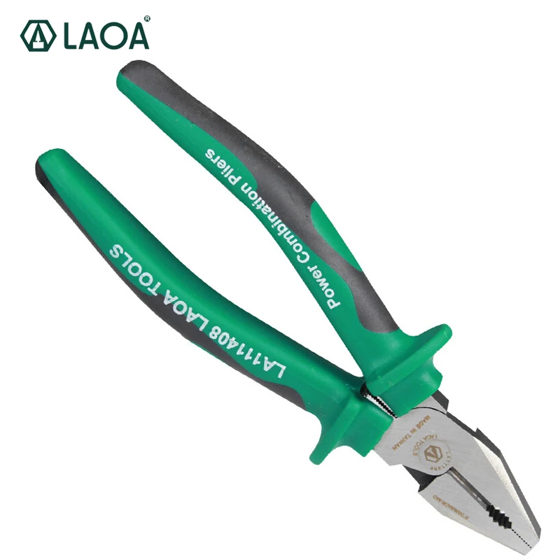 

LAOA Brand 8 Inch Industrial Grade Wire Cutter Cr-Mo Combination Pliers Diagonal Design Labor Saved Made in Taiwan LA111408