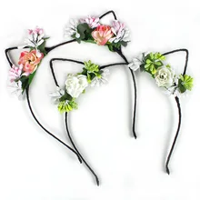 1 шт. повязка на голову для девочки высокого качества искусственная ткань повязка на голову цветок аксессуар для волос Искусственный повязка на голову с розой G0407