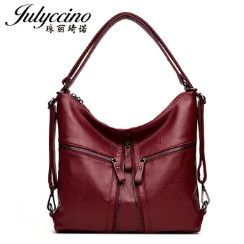

JULYCCINO 2018 New Fashion Handbags Women Bags Designer High Quality Soft Leather TopHandle Bags Ladies Tassel Tote Mujer Bolsas