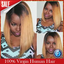 Two Tone Lace Wig Brazilian Virgin Human Hair Ombre Glueless Full Lace Bob Wig/lace Front Wigs For Fashion Women Free Shipping