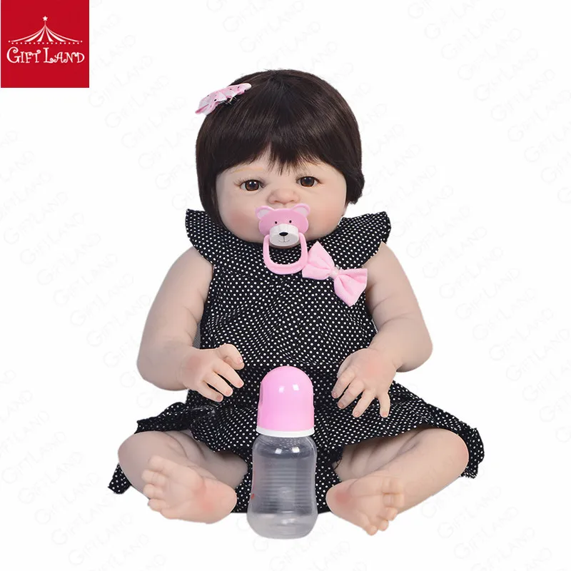 

23 Inch Fashion Realistic Reborn Baby Doll Babies Soft Body Silicone Gift For Kids Playmate Wholesale Boneca Bebe Reborn Latest