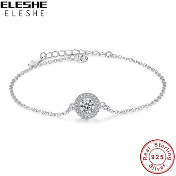 

Christmas Gift Round Micro Mosaic Cubic Zirconia 925 Sterling Silver Bracelet Jewelry Austrian Crystal Top Quality Wholesale