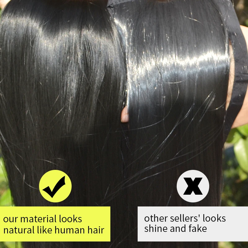 SARLA 10 шт./лот 2" 60 см длинные прямые 3/4 волосы для наращивания на заколках для женщин высокотемпературные синтетические волосы 666